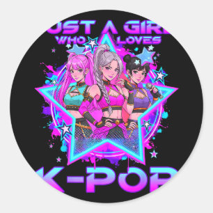 Sticker Rond Une fille qui aime les filles enfants k-pop annive