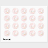 Sticker Rond Une fille rose d'oie sotte 1er anniversaire (Feuille)