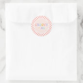 Sticker Rond Une fille Super Pink Daisy Checker (Sac)