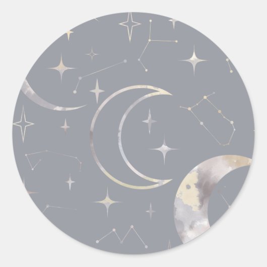 Sticker Rond Une fois dans une lune bleue (Devant)