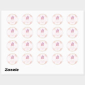 Sticker Rond Une fois Princesse 1er anniversaire fête (Feuille)