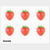 Sticker Rond Une fraise (Feuille)