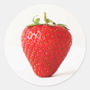 Sticker Rond Une fraise rouge stka