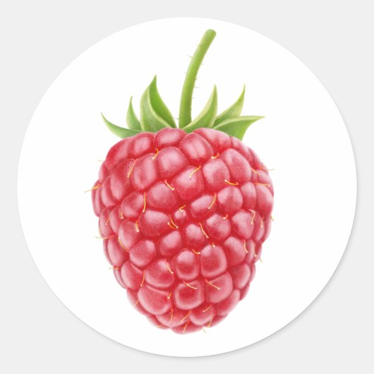 Sticker Rond Une framboise (Devant)
