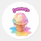 Sticker Rond Une glace fondue (Devant)