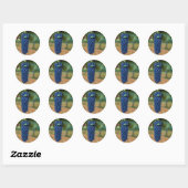 Sticker Rond Une grappe de raisins frais violets (Feuille)