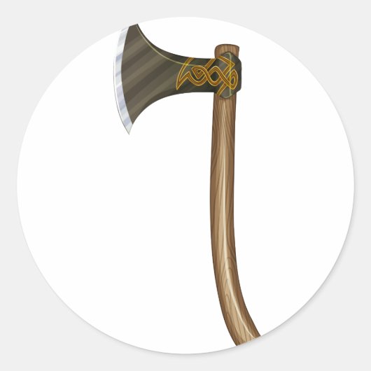 Sticker Rond Une hache forte (Devant)