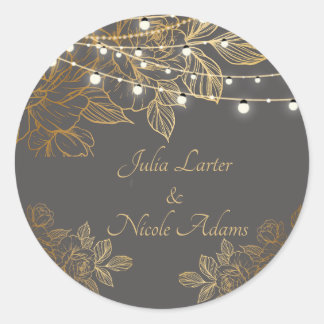 Sticker Rond "Une histoire d'amour se déroule : notre Mariage