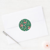 Sticker Rond Une histoire de Noël | Motif d'icône de Noël (Enveloppe)