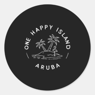 Sticker Rond Une île heureuse Aruba Souvenir Vacances d'été Ma