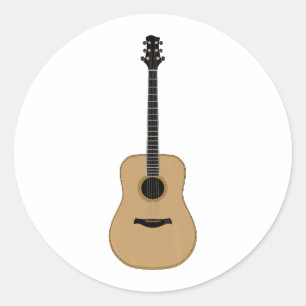 Sticker Rond Une jolie guitare