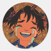 Sticker Rond Une journée d'automne (Devant)
