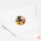 Sticker Rond Une joyeuse Halloween par Ellen Clapsaddle, Chat V (Enveloppe)