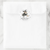 Sticker Rond Une joyeuse sorcière d'Halloween (Sac)
