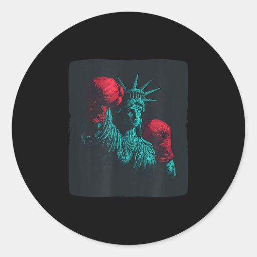 Sticker Rond Une Liberté Impressionnante Avec Gants De Boxe Cos (Devant)