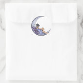 Sticker Rond Une Lune Fée (Sac)