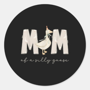Sticker Rond Une maman d'oie idiote 1er premier anniversaire de