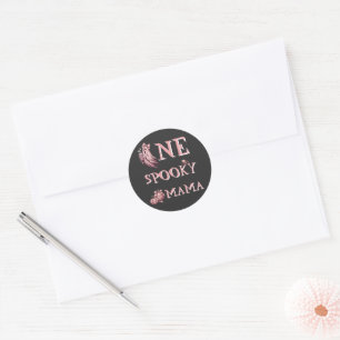 Sticker Rond Une Maman Fantôme Vintage Rose Café