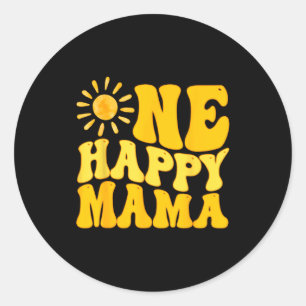 Sticker Rond Une maman heureuse Anniversaire Premier tour autou