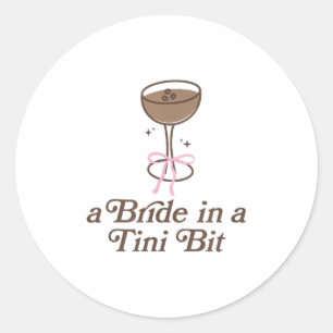 Sticker Rond Une Mariée Dans Un Tini Bit Tail Bow Coquette Bach