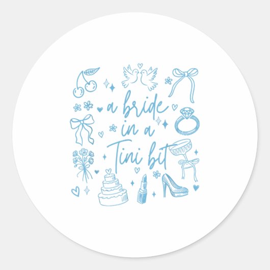 Sticker Rond Une mariée dans un tout petit enterrement de vie d (Devant)