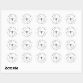 Sticker Rond Une mariée rustique en gerbe botanique au miel d'a (Feuille)