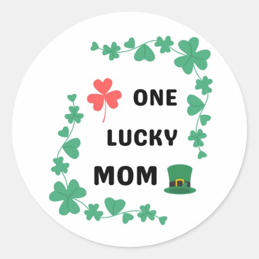 Sticker Rond Une mère chanceuse irish (Devant)