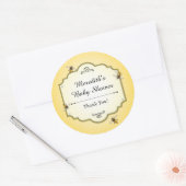 Sticker Rond Une mère d'abeille d'abeille à Baby shower Merci (Enveloppe)