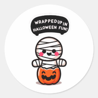 Sticker Rond Une mummie dans une citrouille