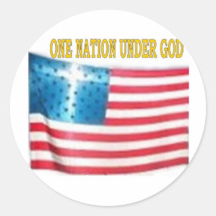 STICKER ROND UNE NATION SOUS DIEU