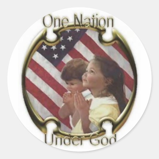 Sticker Rond Une nation sous Dieu (Devant)