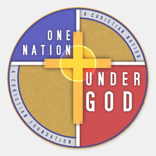Sticker Rond Une nation sous Dieu (Devant)
