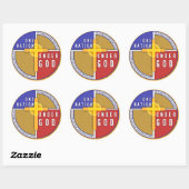 Sticker Rond Une nation sous Dieu (Feuille)