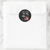Sticker Rond Une nation sous Dieu Trump 2024 Dieu drapeau améri (Sac)