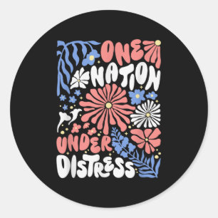Sticker Rond Une nation sous la contrainte Florale Amérique Dra
