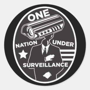 Sticker Rond Une nation sous surveillance