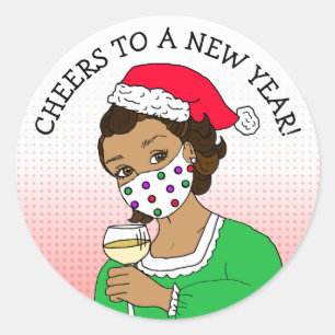 Sticker Rond Une nouvelle année pour une femme de la rue