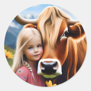 Sticker Rond **"Une obligation des Highlands : un enfant et sa