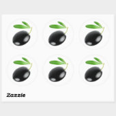 Sticker Rond Une olive noire (Feuille)