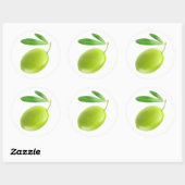 Sticker Rond Une olive verte (Feuille)