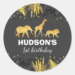 Sticker Rond Une Partie Sauvage Favoriser L'Étiquetage Des Ani