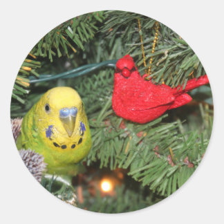 Sticker Rond Une perruque dans un arbre de Noël