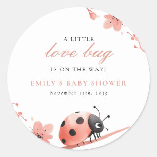 Sticker Rond Une petite bête d'amour est en route Baby Shower