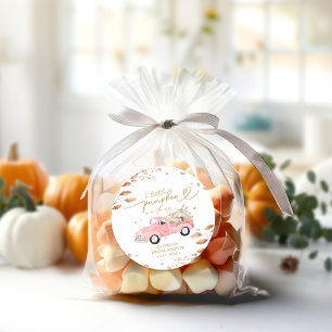 Sticker Rond Une petite citrouille est en route Baby Shower