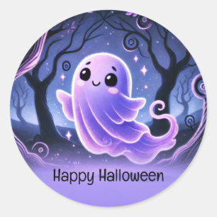Sticker Rond Une petite fête d'anniversaire Halloween violette