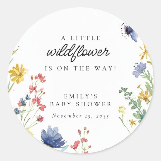 Sticker Rond Une petite fille Wildflower (Devant)