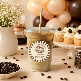 Sticker Rond Une petite graine prépare du café Baby Shower