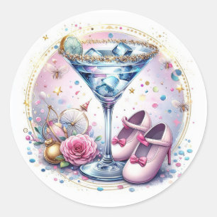 Sticker Rond Une petite merveille est en route Baby Shower