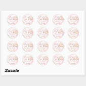 Sticker Rond Une petite perle Fête de bébé rose blush (Feuille)
