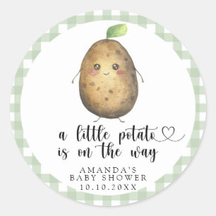 Sticker Rond Une petite pomme de terre est en route - Baby show